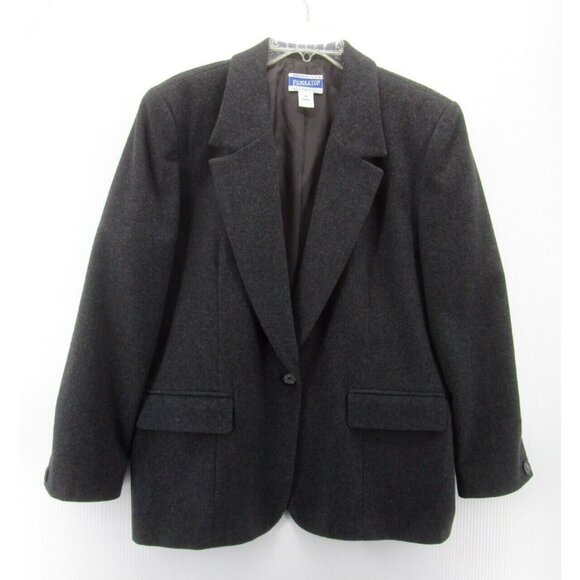 VINTAGE Pendleton Blazer 14 Classic Virgin Wool Flannel Jacket USA - Picture 1 of 10